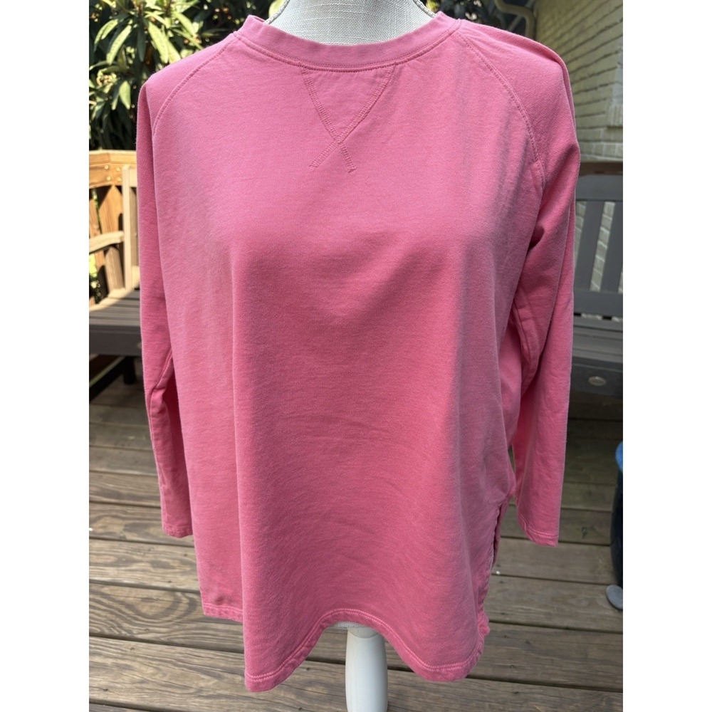 LAKE Pajamas Loungewear Crew neck Shirt Top. 100% Cotton. Pink Coral. Medium